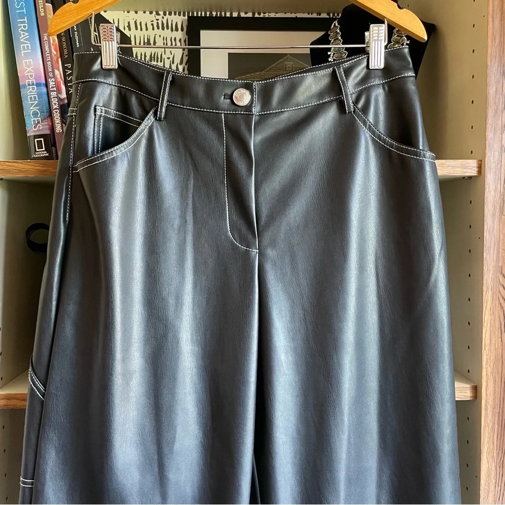 Staud Domino Pant Black Vegan Leather, NWOT - Picture 3 of 13